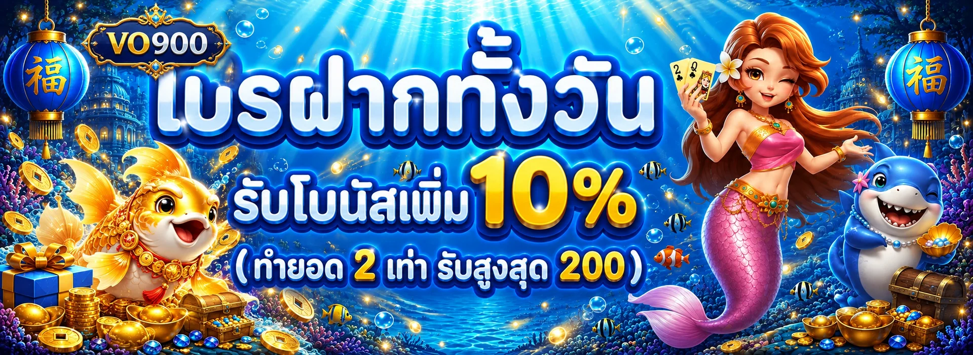 โปรโมชั่นฝากรายวัน VO900 โทนสีน้ำเงินทอง